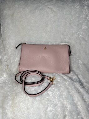 Tory Burch Blush Pink Pebbled Leather Crossbody
